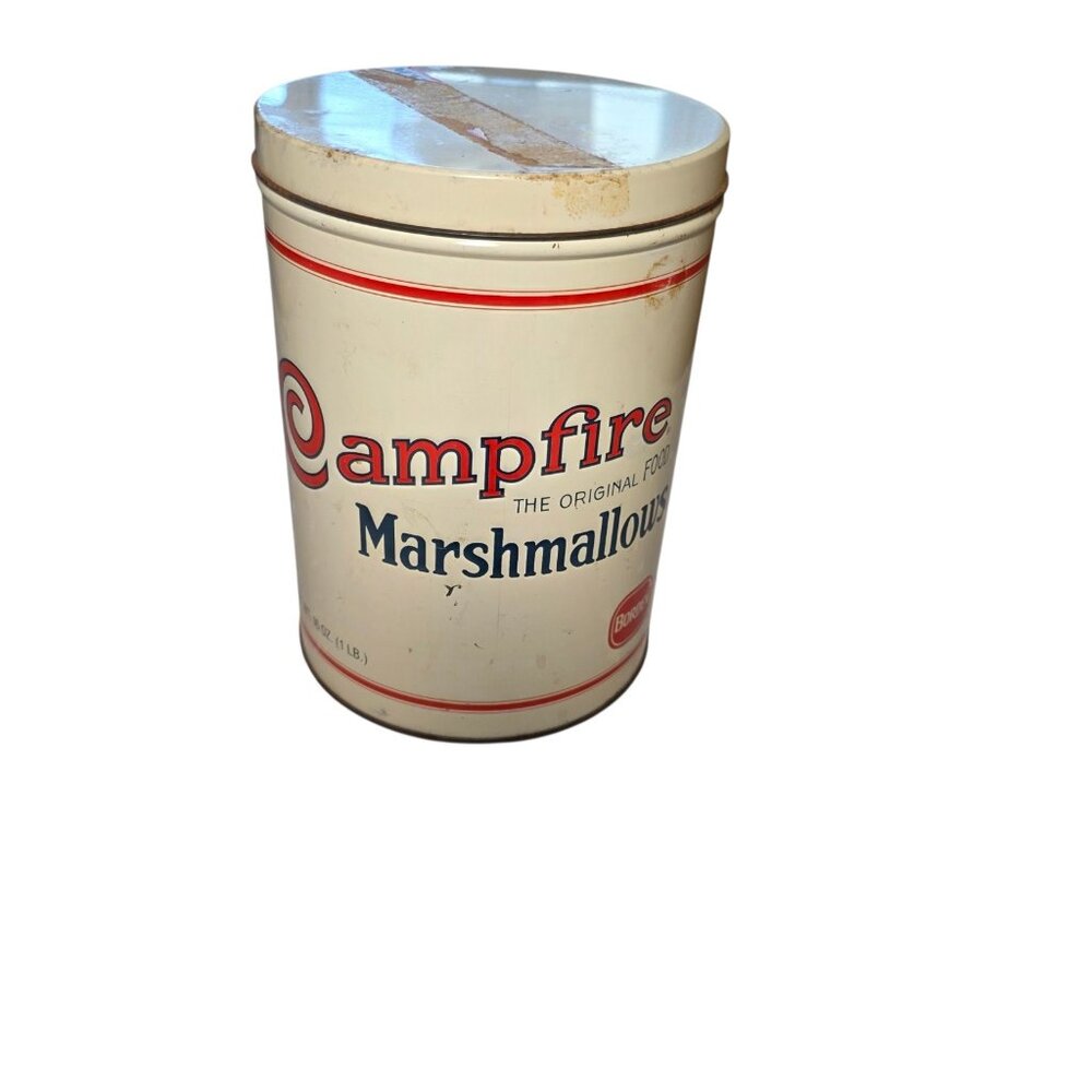 Vintage Campfire Marshmallow Tin "Rust" Movie Prop Decor